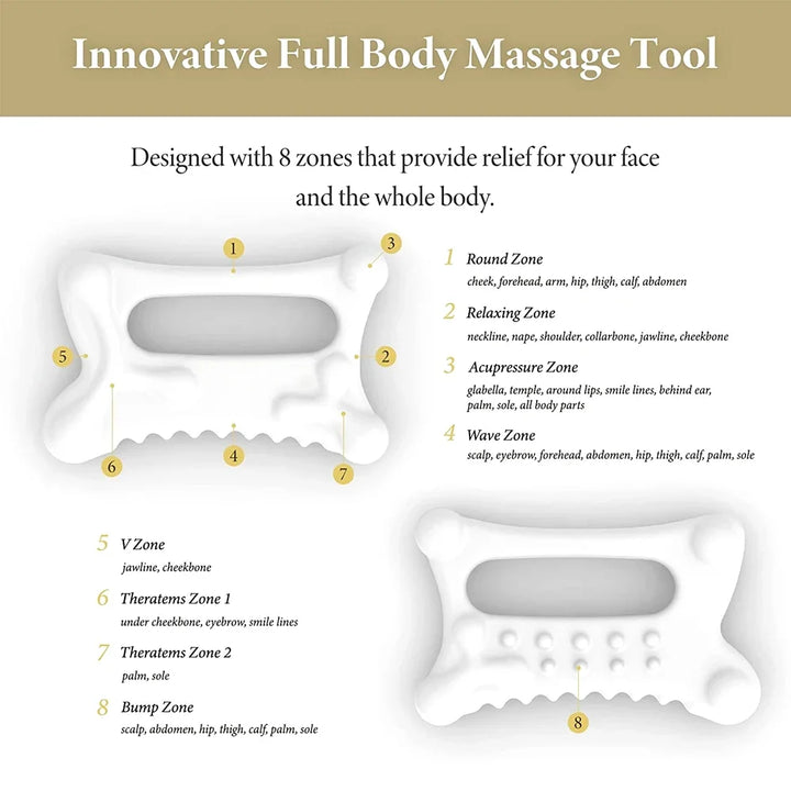 2024 New Facial GuaSha Massage Board Body Skin Care Relaxation Scraper Body Relaxation Fat Guasha Board Face Lift Muscle Relief