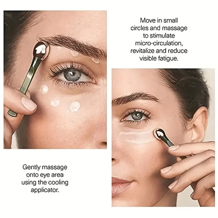 1pc Eye Roller Massage Stick Eye Cream Applicator Cosmetic Spatula Anti Wrinkle Facial Spoon Gold Alloy Face Thin Skin Care Tool