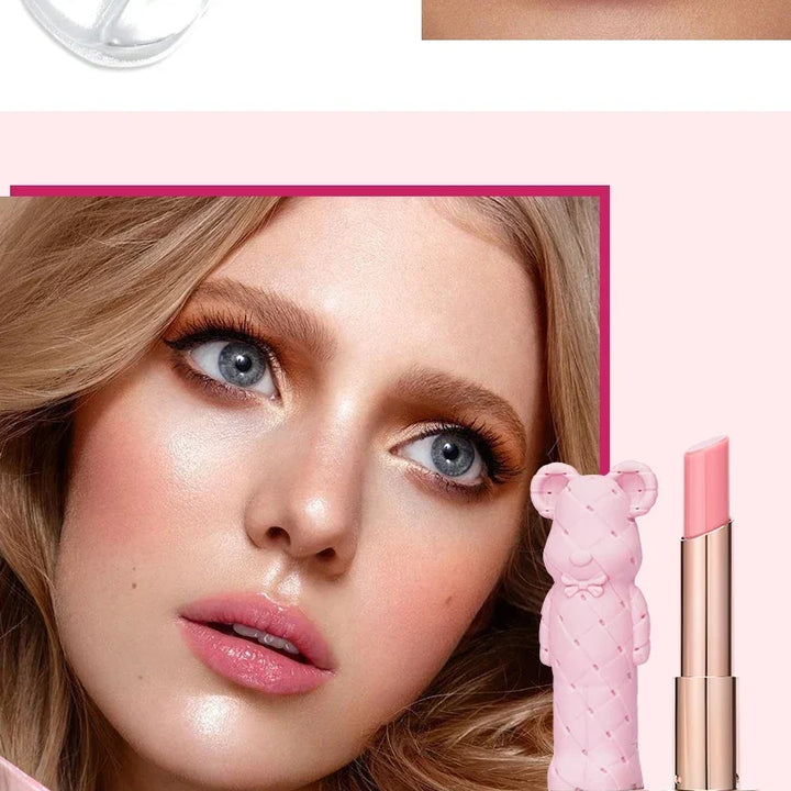 Beauty Glazed Bear Moisturizing Lipstick,Colored Lip Balm,Nourishing Lip stick,Easy To Color,Watery