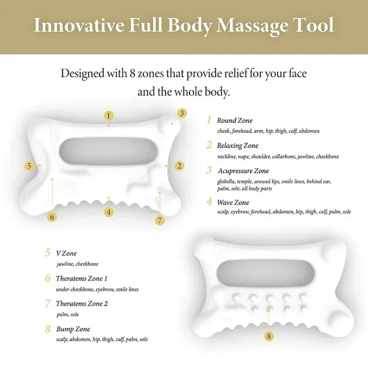 2024 New Facial GuaSha Massage Board Body Skin Care Relaxation Scraper Body Relaxation Fat Guasha Board Face Lift Muscle Relief