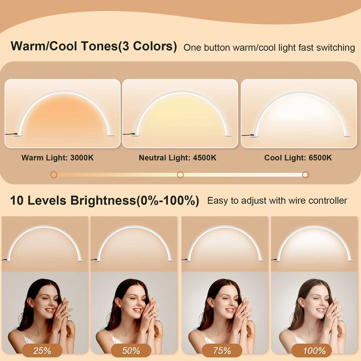 LED half moon beauty and brightening beauty salon desktop cleaning eyelash beauty makeup eye care nail art special light