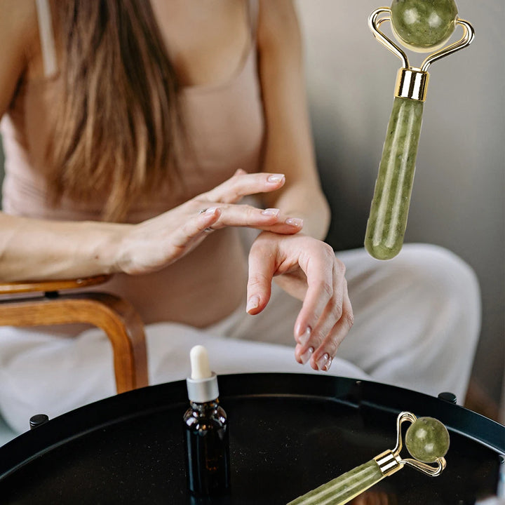 1PC Natural Jade Face Roller Massager Face Neck Body Skin Care Beauty SPA Relax Tool Portable Face Massager Home Use Instrument